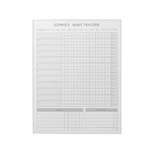 Bloc De Notas Rastreador de hábitos mensual - Planner gris Minim