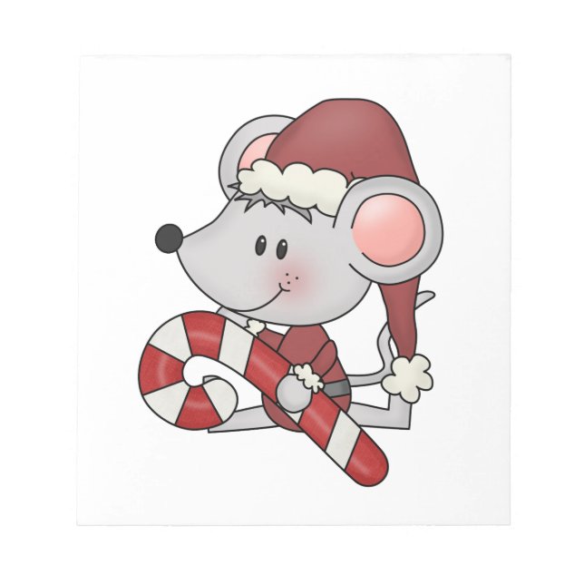 Bloc De Notas Ratón del navidad con el bastón de caramelo (Frente)