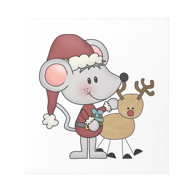Bloc De Notas Ratón del navidad y (Frente)