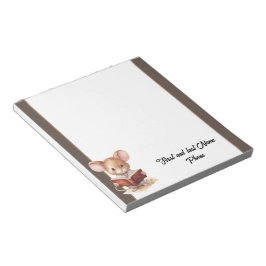 Bloc De Notas Ratón lindo con libro