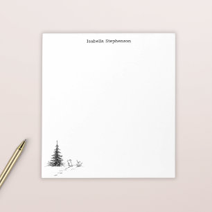 Bloc De Notas Ratón Lindo de Invierno Personalizado Caprichoso