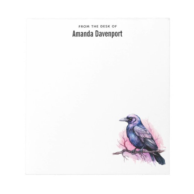 Bloc De Notas Raven negro en un Ilustracion de sucursal (Frente)