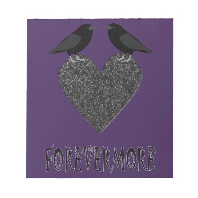 Bloc De Notas Ravens góticas y corazón negro (Frente)