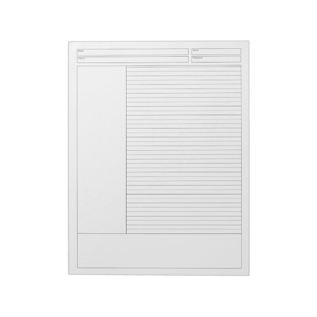 Bloc de notas rayadas para escuela/proyecto (Lado Izquierdo)