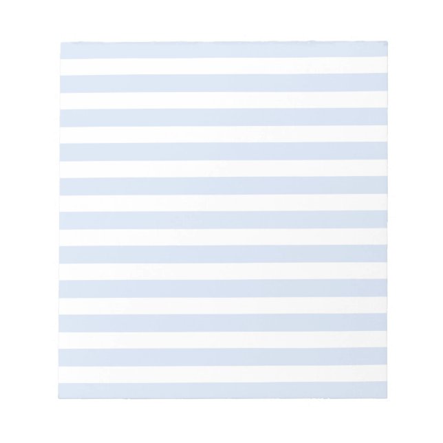 Bloc De Notas Rayas de caramelo azul pálido y blanco (Frente)
