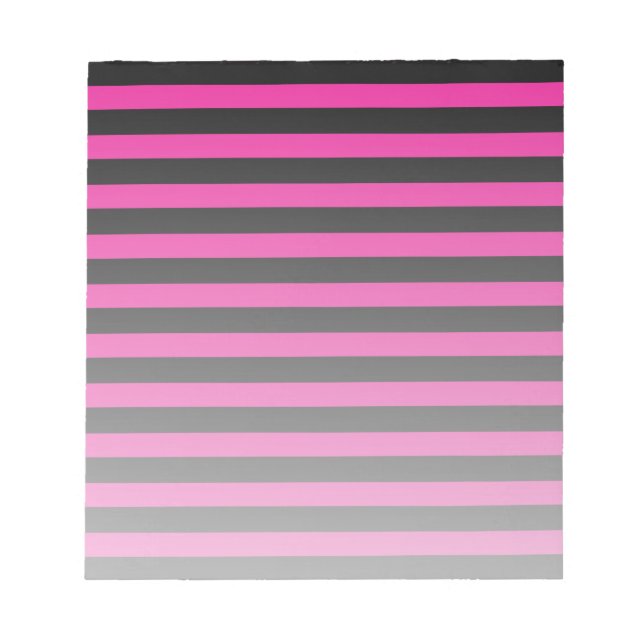 Bloc De Notas Rayas de caramelo fucsia y negro (Frente)