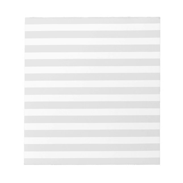 Bloc De Notas Rayas de caramelo gris claro y blanco (Frente)