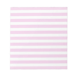 Bloc De Notas Rayas de caramelo rosa pálido y blanco