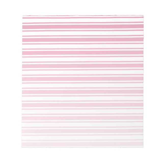 Bloc De Notas Rayas de caramelo rosa y blanco (Frente)