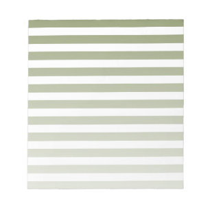 Bloc De Notas Rayas de caramelo verde oliva y blanco