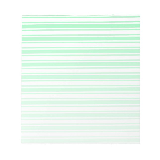 Bloc De Notas Rayas de caramelos verdes y blancos pasteles (Frente)