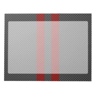 Bloc De Notas Rayas de estilo de fibra de carbono rojo de Borgoñ