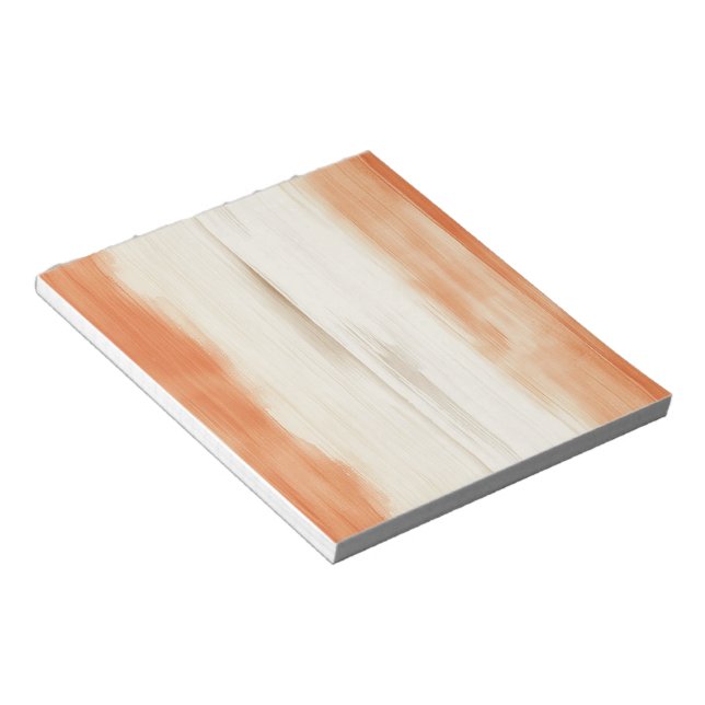 Bloc De Notas Rayas de naranja melocotón crema   (Lado Derecho)