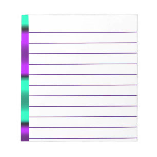 Bloc De Notas Rayas horizontales púrpura y mita