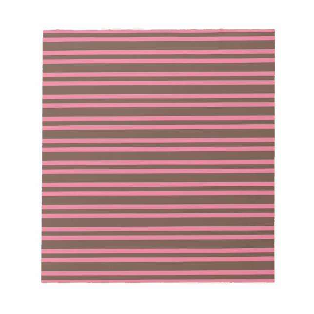 Bloc De Notas Rayas Marrones Rosadas Patrón Continuo (Frente)