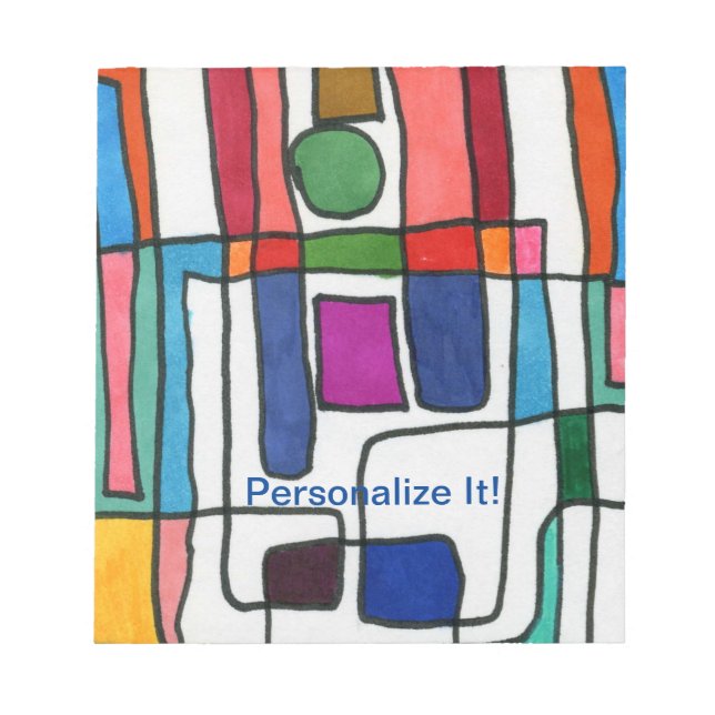 Bloc De Notas Rayas rectangulares calientes y frescas con acento (Frente)