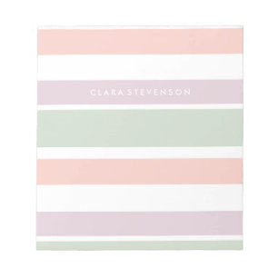 Bloc De Notas rayas violetas de color rosa verde pastel