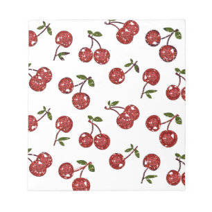 Bloc De Notas RB Rockabilly Muy Cerezas Cerezas En Blanco