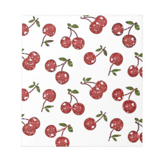 Bloc De Notas RB Rockabilly Muy Cerezas Cerezas En Blanco