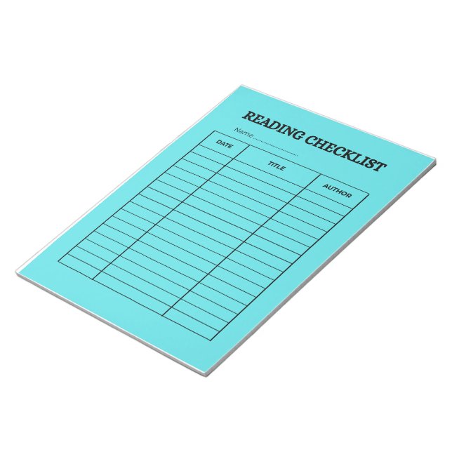 Bloc De Notas Reading Checklist Tracker (Lado Derecho)