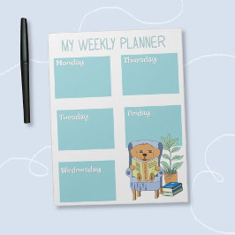 Bloc De Notas Reading Dog Kid Weekly Planner Notepad