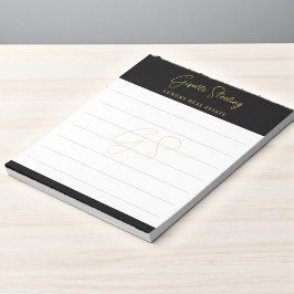 Bloc De Notas Real Estate Black Gold Script Luxury Professional