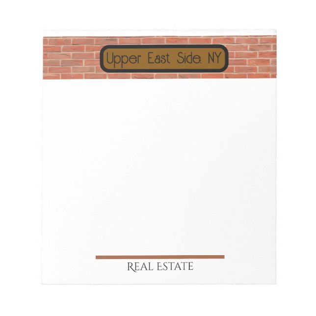 Bloc De Notas Real Estate | Upper East Side, NYC Notepad (Frente)