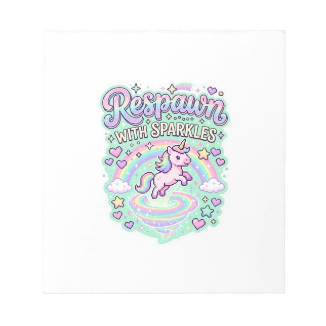 Bloc De Notas Reaparición de Unicornio con Purpurina Vector Prem (Frente)