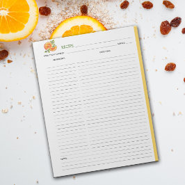 Bloc De Notas Receta culinaria simple Naranja