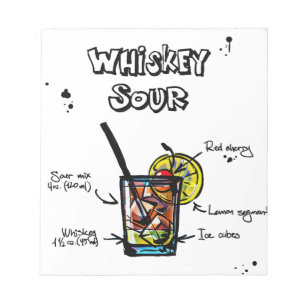 Bloc De Notas Receta de cóctel de Whiskey Sour