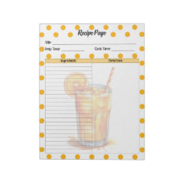 Bloc De Notas Receta de Sherbet Naranja