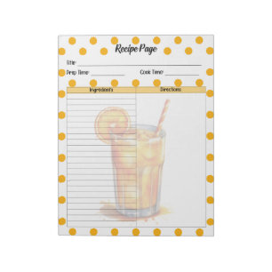 Bloc De Notas Receta de Sherbet Naranja