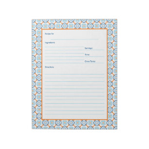 Bloc De Notas Receta mediterránea de azulejos y Naranjas de Espa