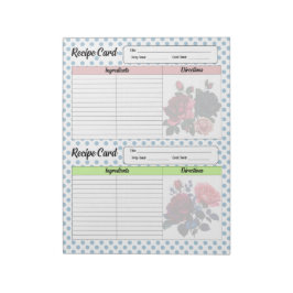 Bloc De Notas Receta rosa y azul