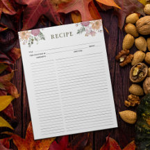 Recetas Culinarias Florales Notepad