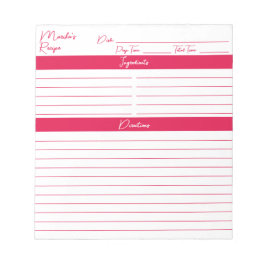 Bloc De Notas Recetas personalizadas de escritura moderna de cer