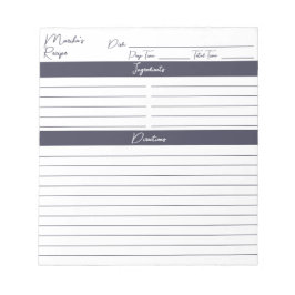 Bloc De Notas Recetas personalizadas de pizarra de guiones moder