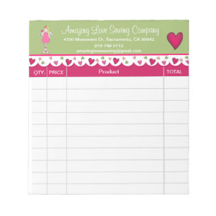 Bloc De Notas Recibo de ventas de Cute Angel y Hearts