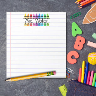 Bloc De Notas Reconocimiento del profesor Personalizado Crayon L