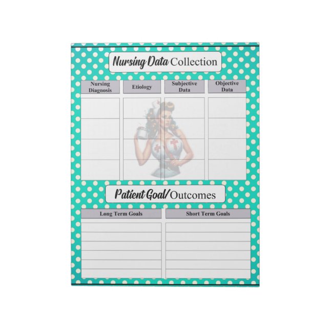Bloc De Notas Recopilación de datos de la enfermera Pinup_ Enfer (Lado Izquierdo)