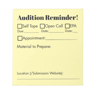 Bloc De Notas Recordatorio de audición!