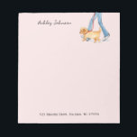 Bloc De Notas Recorrido de perros lindo personalizado<br><div class="desc">Perro de dama adorable acuarela,  almohadilla de nota ilustrada en un suave fondo rosado. Este lindo panel de notas será perfecto para caminante de perros,  Mascota Groomer,  cuidado de mascotas,  negocios de sitios Mascotas Todo estilo de texto,  colores,  tamaños se pueden modificar para adaptarse a sus necesidades</div>
