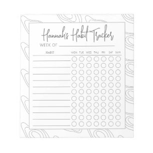 Bloc de notas Rectangular Minimal Script Habit Tra