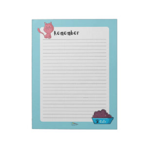 Bloc De Notas Recuerde las notas en línea de gato azul