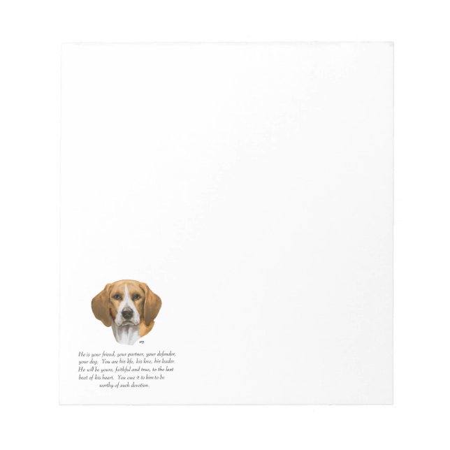 Bloc De Notas Recuerdo de Beagle MACHO (Frente)
