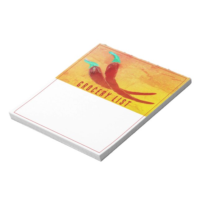 Bloc De Notas Red Chili Pepper Grocery List Notepad (Lado Izquierdo)