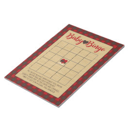Bloc De Notas Red Flannel Bingo Baby Shower Game Pack