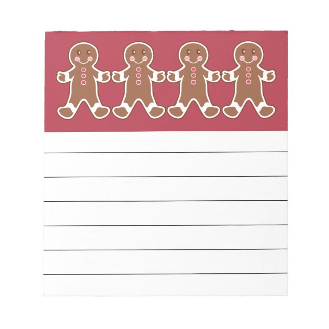 Bloc De Notas Red Gingerbread Boys Notepad (Frente)