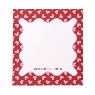 Bloc De Notas Red Pink Hearts Pattern Valentine Gift Notepad