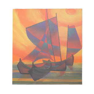 Bloc De Notas Red Sails in the Sunset Cubist Junk Resumen